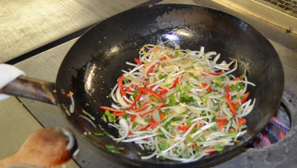 Vegetables in wok