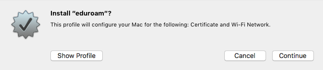 Install eduroam Mac