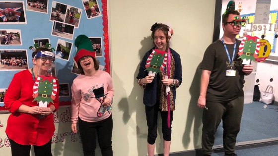 Picture of our students taking part in Elf Day 2020