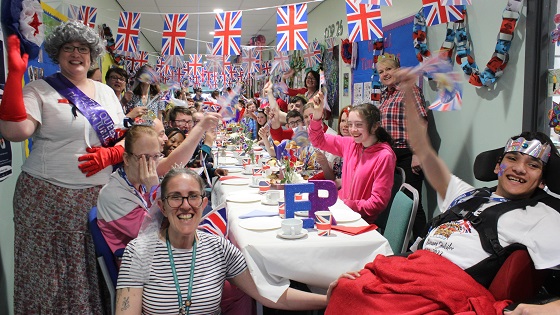 Picture of Supported Learning students at Platinum Jubilee party