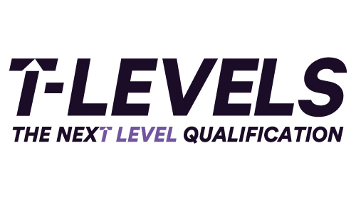 Image of our T Level logo. Links through to information about T Levels