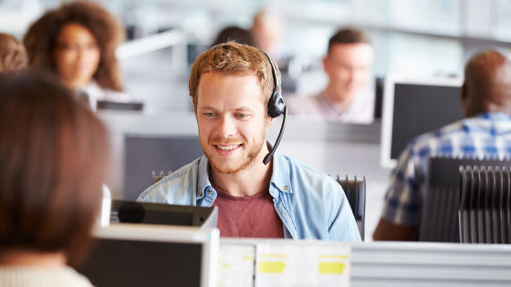 Picture of someone working in a call centre