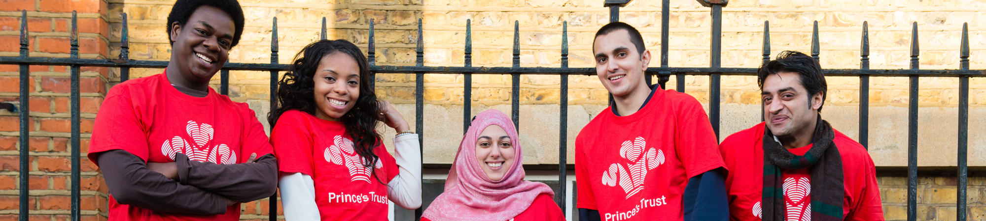 Picture of students wearing a Prince's Trust tshirt