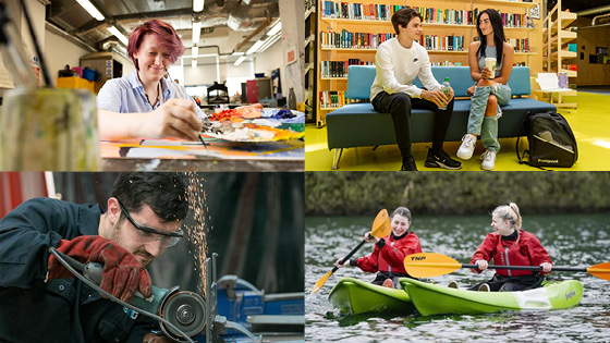 Collage picture of student life at College
